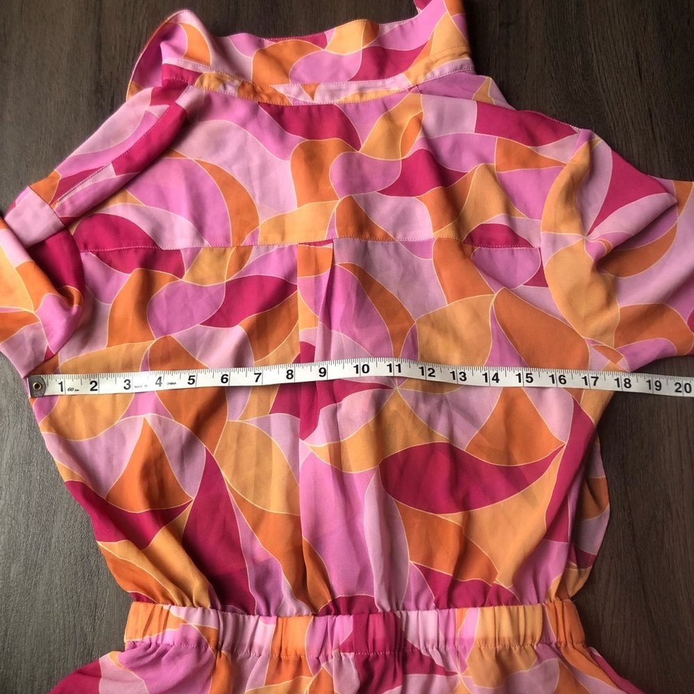 Lovers + Friends Feelin Groovy Romper Size S Pink Sheer Resort Vacation Tropical - Picture 7 of 11